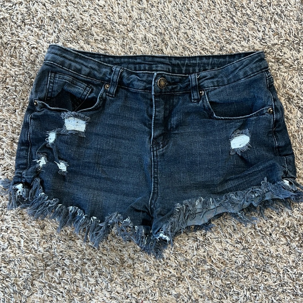 Black Jean shorts